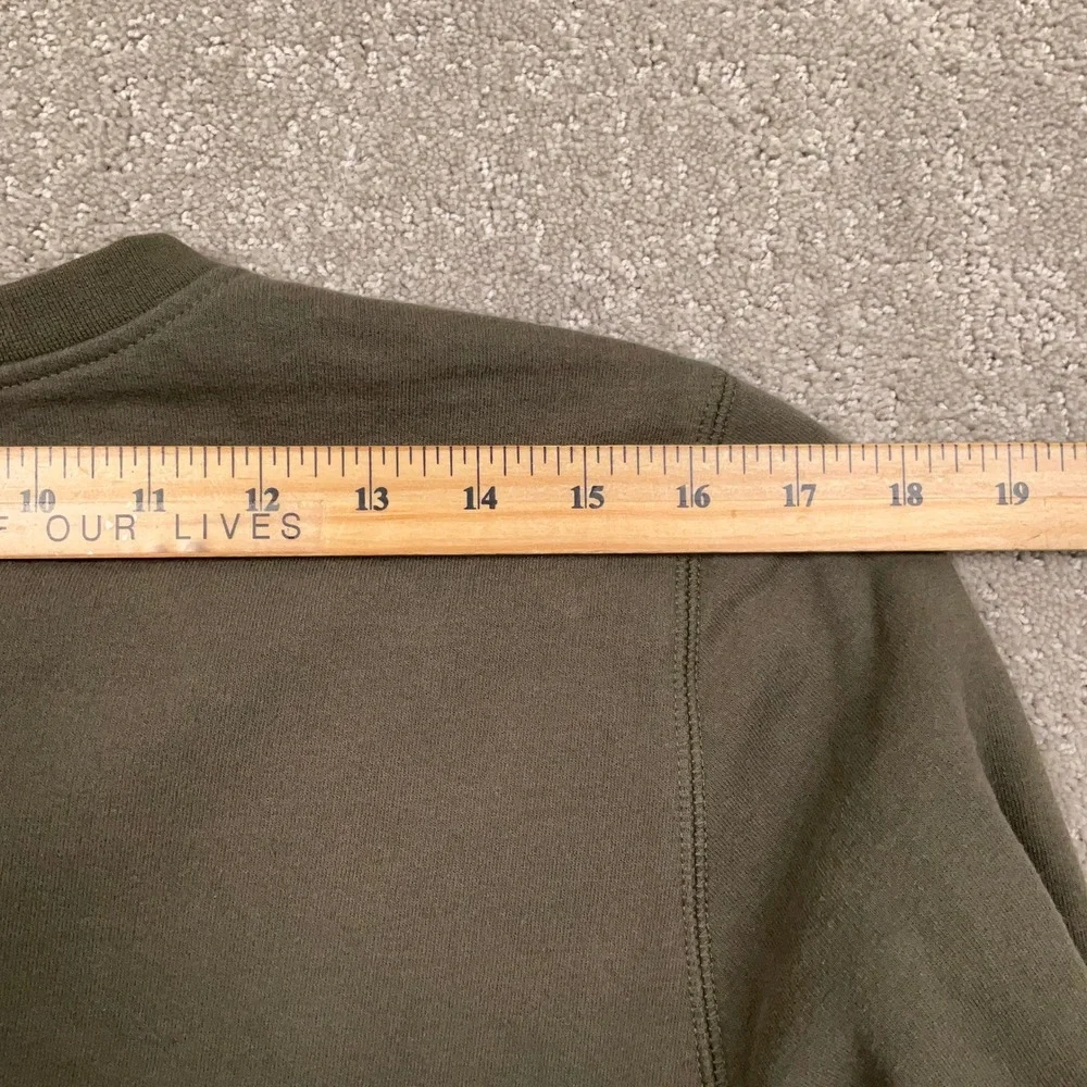 The North Face Sweatshirt Mens Small Olive Green Patch Gorpcore Activewear